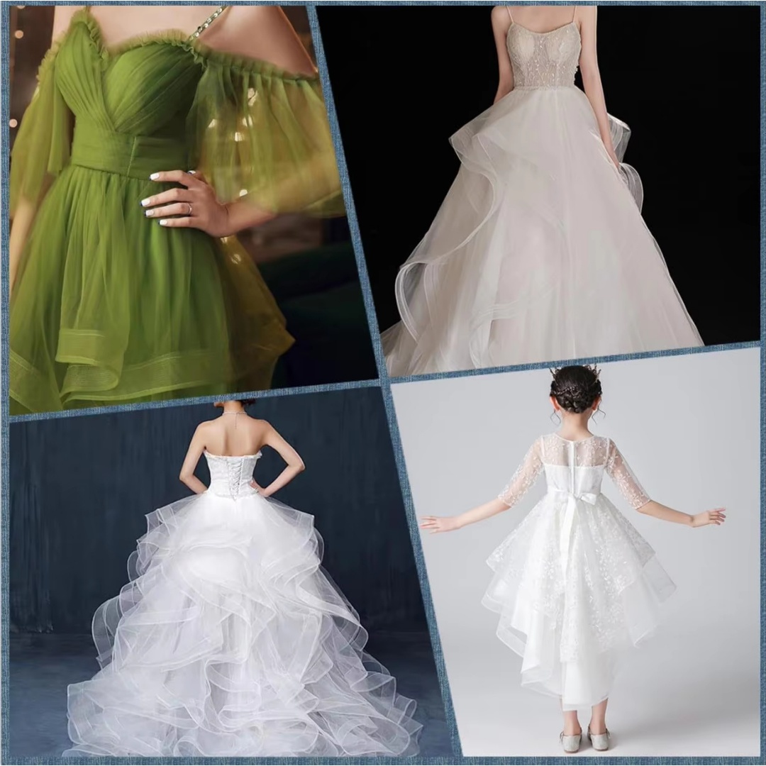 شريط شبكي من شعر الخيل المطاطي - مراجعة Wedding Dress وسعره