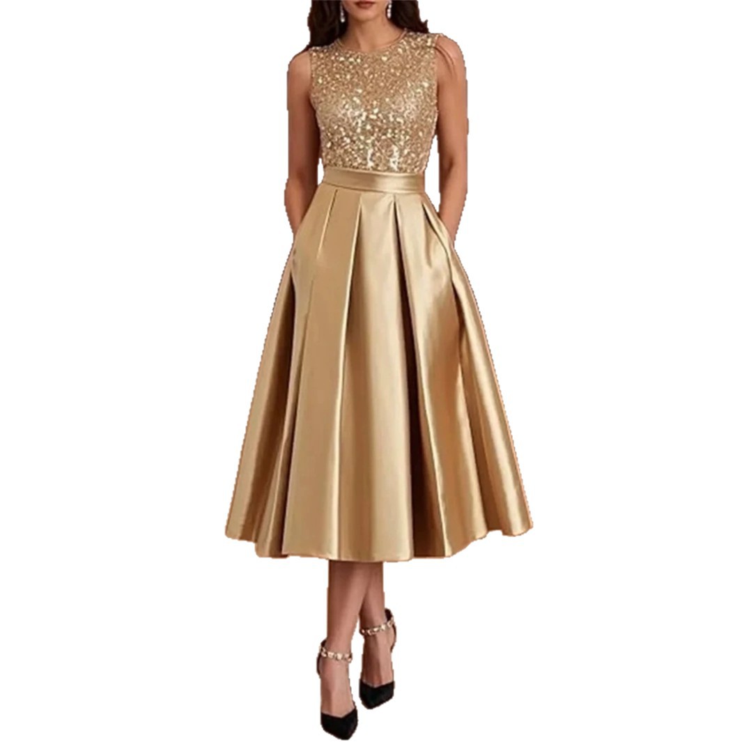 فستان ميدي نسائي من الساتان با - مراجعة Midi Dress وسعره