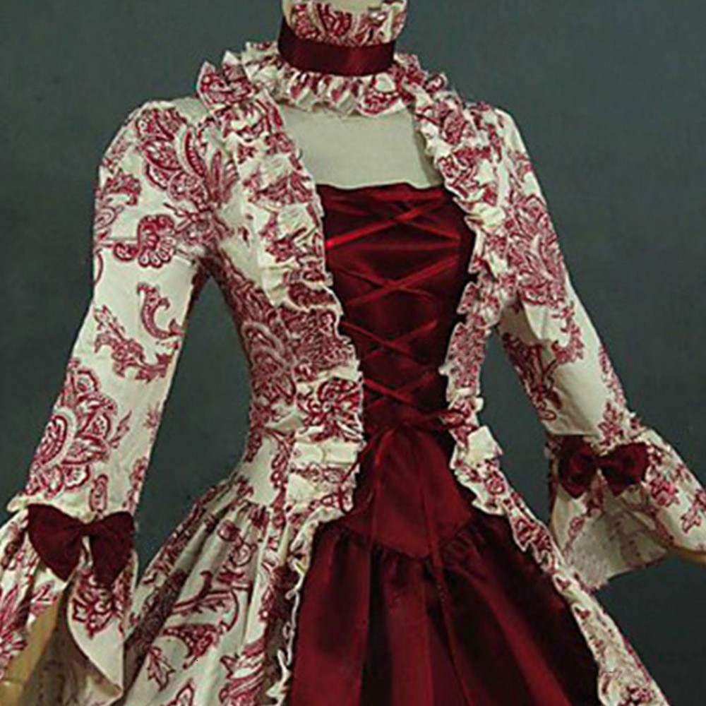 فستان ريترو مطبوع بأكمام طويلة - مراجعة Evening Gown وسعره